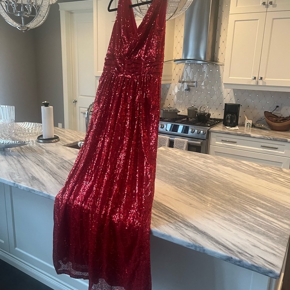 COPY - Kate Kasin red sequinned formal gown size 10 - Picture 10 of 17